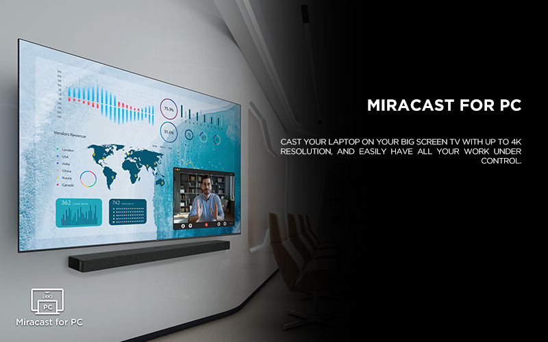 miracast for pc - Cast your laptop on your big screen TV with up to 4K resolution, and easily have all your work under control.
